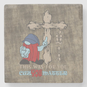 Dessous-de-verre En Pierre Bois Cross Cuz Vous Comptez John 1 14
