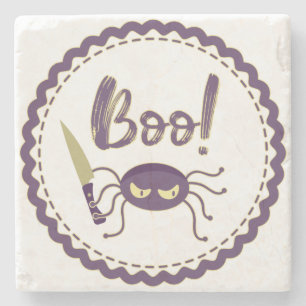 Dessous-de-verre En Pierre Boo drôle Halloween personnage d'araignée main