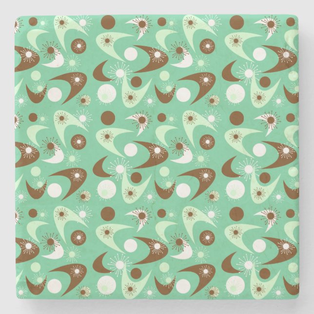 Dessous-de-verre En Pierre Boomerangs rétro (Devant)