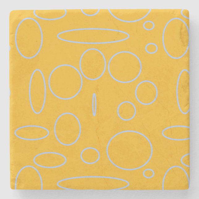 Dessous-de-verre En Pierre Boucles cercles sur orange (Devant)