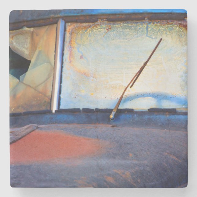 Dessous-de-verre En Pierre Bouclier d'un vieux camion rouillé (Devant)