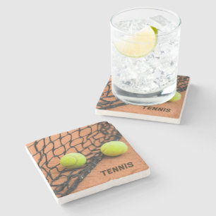 Dessous-de-verre En Pierre Boules de tennis de texte personnalisées