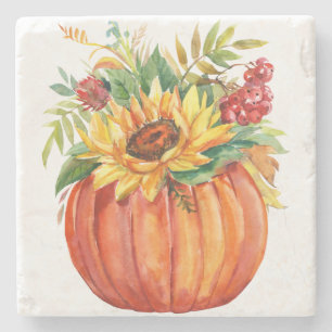 Dessous-de-verre En Pierre Bouquet de citrouille d'automne