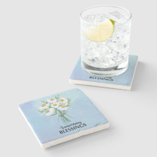 Dessous-de-verre En Pierre Bouquet de marguerites pour bénédictions d'anniver
