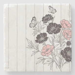 Dessous-de-verre En Pierre Bouquet papillon