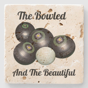 Dessous-de-verre En Pierre Bowls De Pelouse Et Beau Logo,