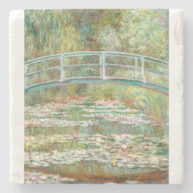 Dessous-de-verre En Pierre Bridge over a Pond of Water Lilies by Claude Monet (Devant)