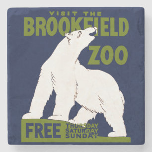 Dessous-de-verre En Pierre Brookfield Zoo, Programme d'art fédéral Poster 193