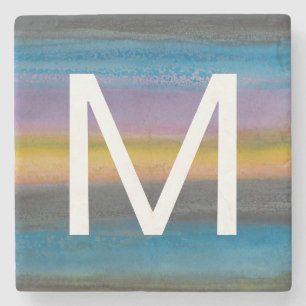 Dessous-de-verre En Pierre Brume I de genévrier du monogramme