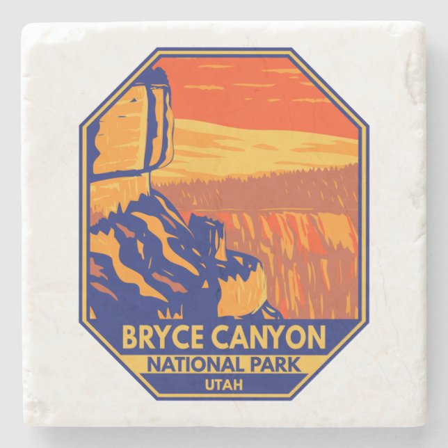 Dessous-de-verre En Pierre Bryce Canyon National Park Utah Inspiration Point (Devant)