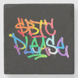 Dessous-de-verre En Pierre "$BTC S'il vous plaît" (Style 2)