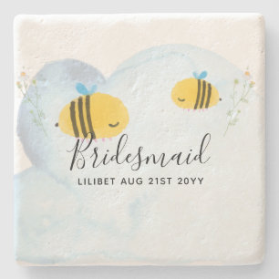 Dessous-de-verre En Pierre BUDGET Bridesmaid Fête de la mariée Dons Bumble BE