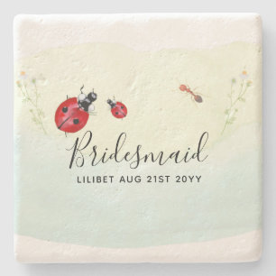 Dessous-de-verre En Pierre BUDGET Bridesmaid Fête des filles cadeaux LADYBUGS