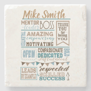 Dessous-de-verre En Pierre Cadeau d'appréciation pour le meilleur patron de b