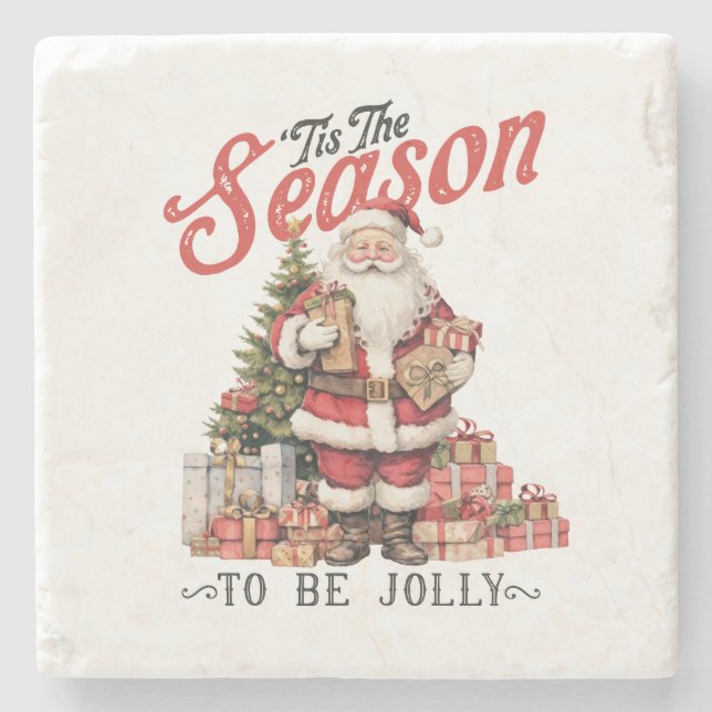 Dessous-de-verre En Pierre Cadeau De Noël C'Est La Saison (Devant)