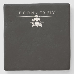 Dessous-de-verre En Pierre Cadeau du pilote d'hélicoptère de l'aviation mil