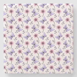 Dessous-de-verre En Pierre Cadeau floral papillon de printemps
