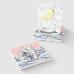 Dessous-de-verre En Pierre Cadeaux et accessoires d'ours polaire