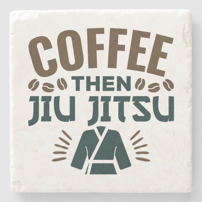 Dessous-de-verre En Pierre Café Alors Jiu Jitsu BJJ Jiujitsu (Devant)