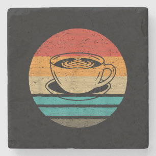 Dessous-de-verre En Pierre Café Retro Style Vintage