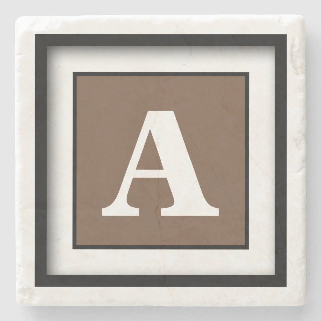 Dessous-de-verre En Pierre Café simple monochrome (Devant)