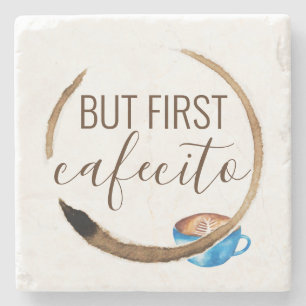 Dessous-de-verre En Pierre Cafecito Café Mug Cubain Espresso Aquarelle