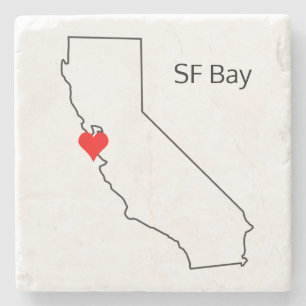 Dessous-de-verre En Pierre California Love Custom Location San Francisco Bay