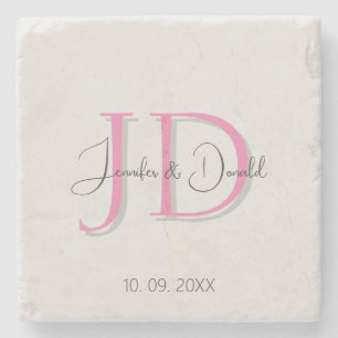 Dessous-de-verre En Pierre Calligraphie tendance monogramme de script classiq