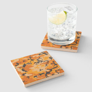 Dessous-de-verre En Pierre Camouflage orange, Militaire, Armée
