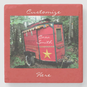 Dessous-de-verre En Pierre Caravane gitane vintage Thunder_Cove de remorque