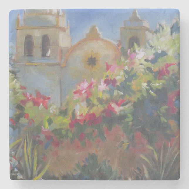 Dessous-de-verre En Pierre Carmel Spanish Mission California Garden (Devant)
