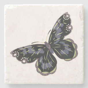 Dessous-de-verre En Pierre Carré papillon vintage