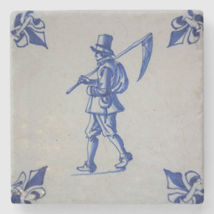 Dessous-de-verre En Pierre Carreaux bleus Delft - Modèle