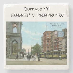 Dessous-de-verre En Pierre Carte Buffalo NY Coordonnées Style Vintage