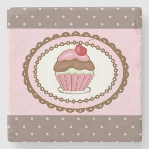 Dessous-de-verre En Pierre Carte d'anniversaire avec le petit gâteau