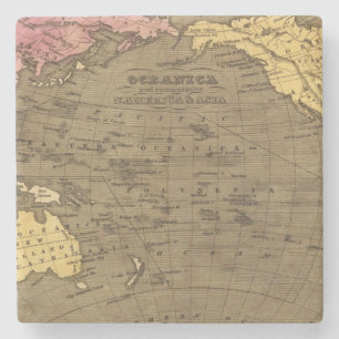 Dessous-de-verre En Pierre Carte d'atlas couleur de main d'Oceanica
