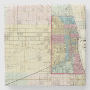 Dessous-de-verre En Pierre Carte de Chicago