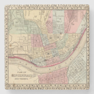 Dessous-de-verre En Pierre Carte de Cincinnati par Mitchell