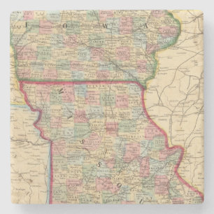 Dessous-de-verre En Pierre Carte de l'Iowa, Missouri par Mitchell