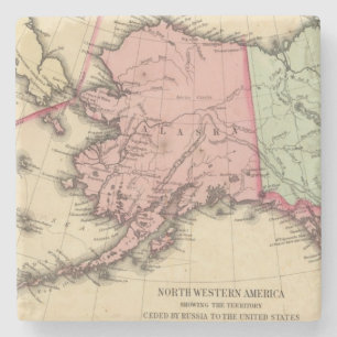 Dessous-de-verre En Pierre Carte de nanowatt Amérique par Mitchell