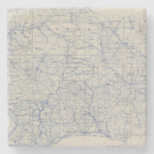 Dessous-de-verre En Pierre Carte de route de bicyclette du Wisconsin