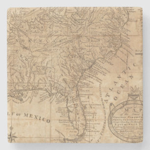 Dessous-de-verre En Pierre Carte des états de Virginie et de la Caroline du