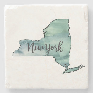 Dessous-de-verre En Pierre Carte d'état de New York Dessous de verre en pierr