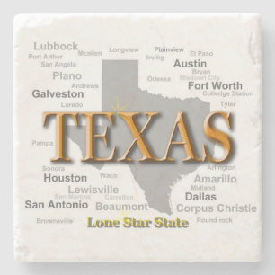 Dessous-de-verre En Pierre Carte d'état du Texas