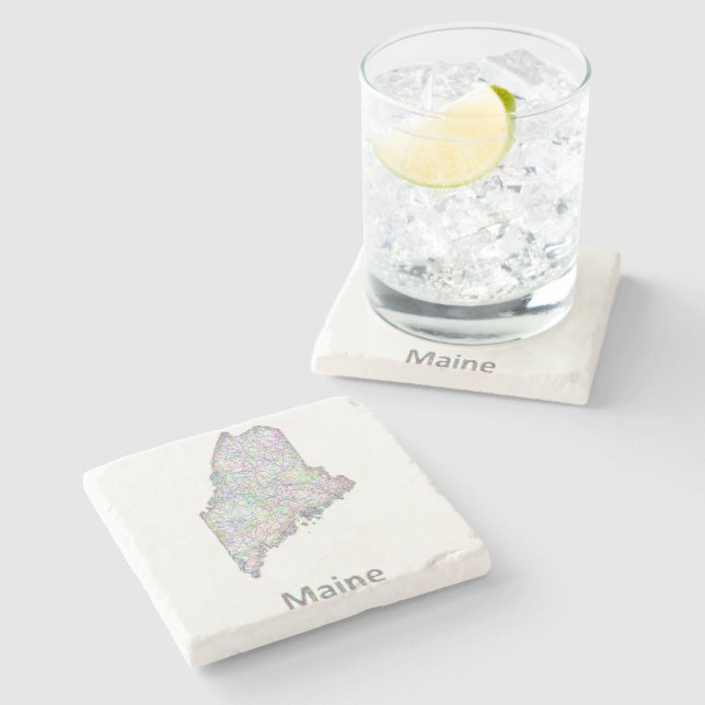 Dessous-de-verre En Pierre Carte du Maine (Côté)