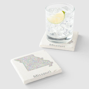 Dessous-de-verre En Pierre Carte du Missouri