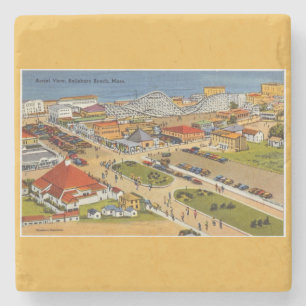 Dessous-de-verre En Pierre Carte postale Vintage de Salisbury Beach