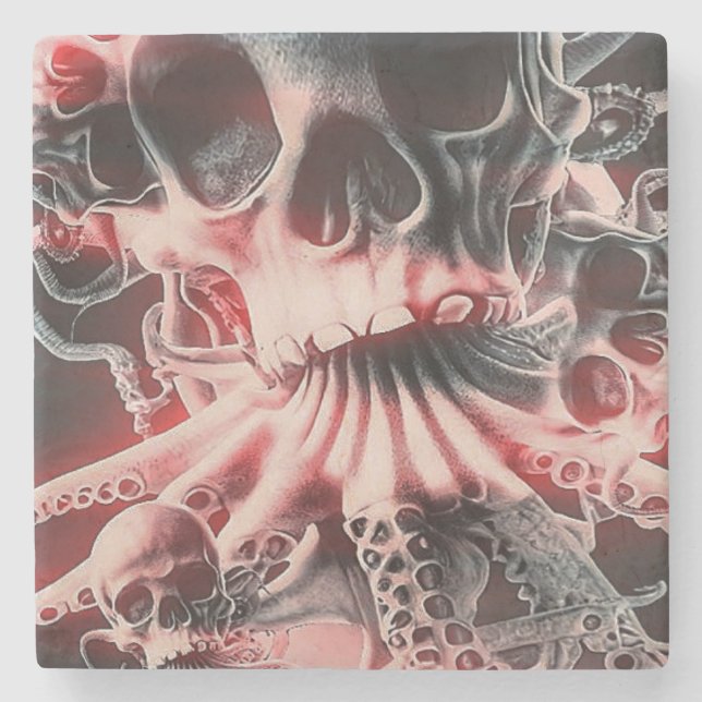 Dessous-de-verre En Pierre Castère de boisson Cthulu (Devant)