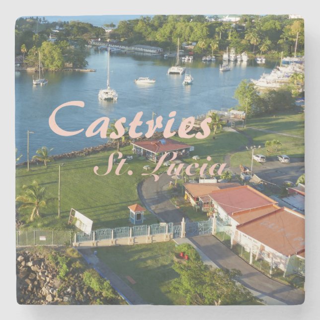 Dessous-de-verre En Pierre Castries Sainte-Lucie Caraïbes (Devant)