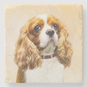 Dessous-de-verre En Pierre Cavalier King Charles Spaniel Peinture originale